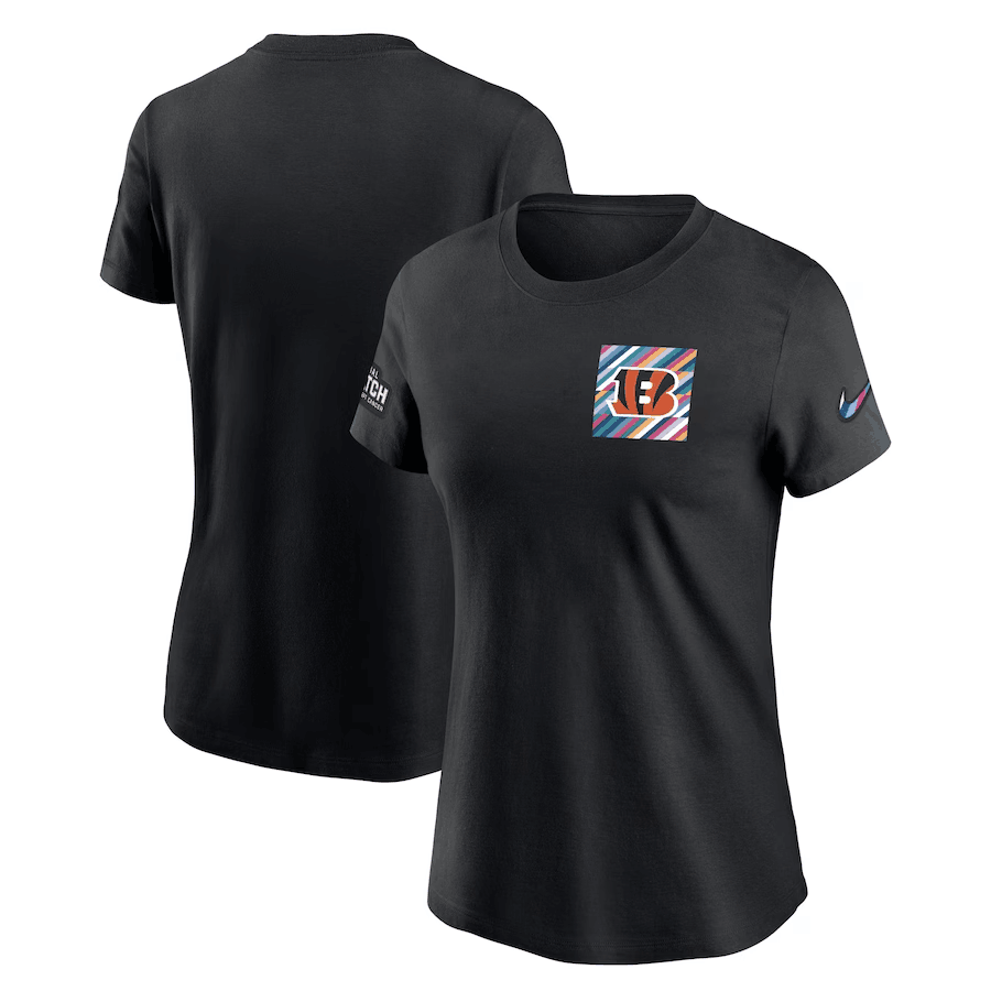 Women's Cincinnati Bengals Black 2023 Crucial Catch Sideline Tri-Blend T-Shirt(Run Small)